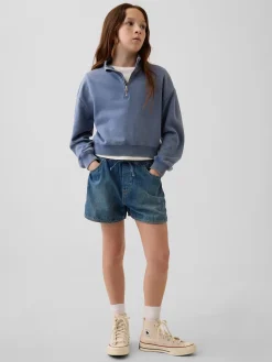 Kids High Rise Denim Easy Dolphin Shorts