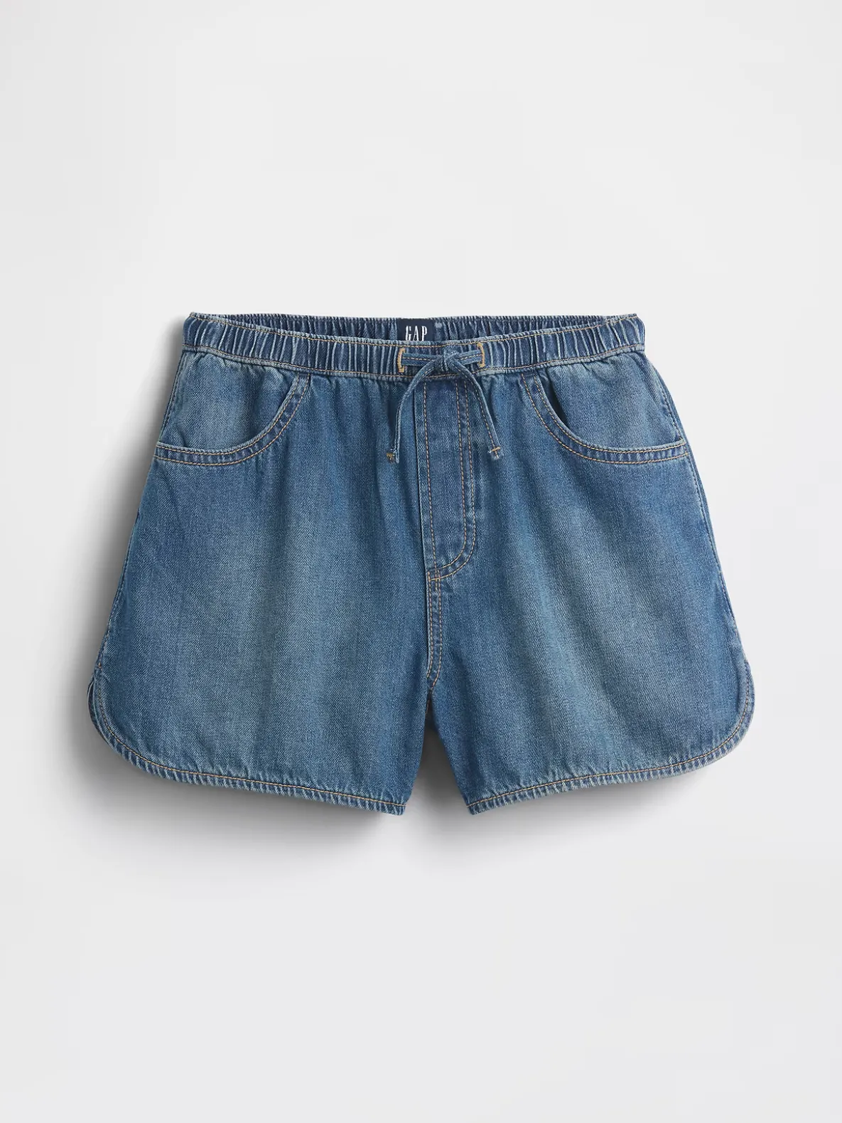 Kids High Rise Denim Easy Dolphin Shorts