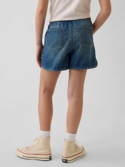 Kids High Rise Denim Easy Dolphin Shorts