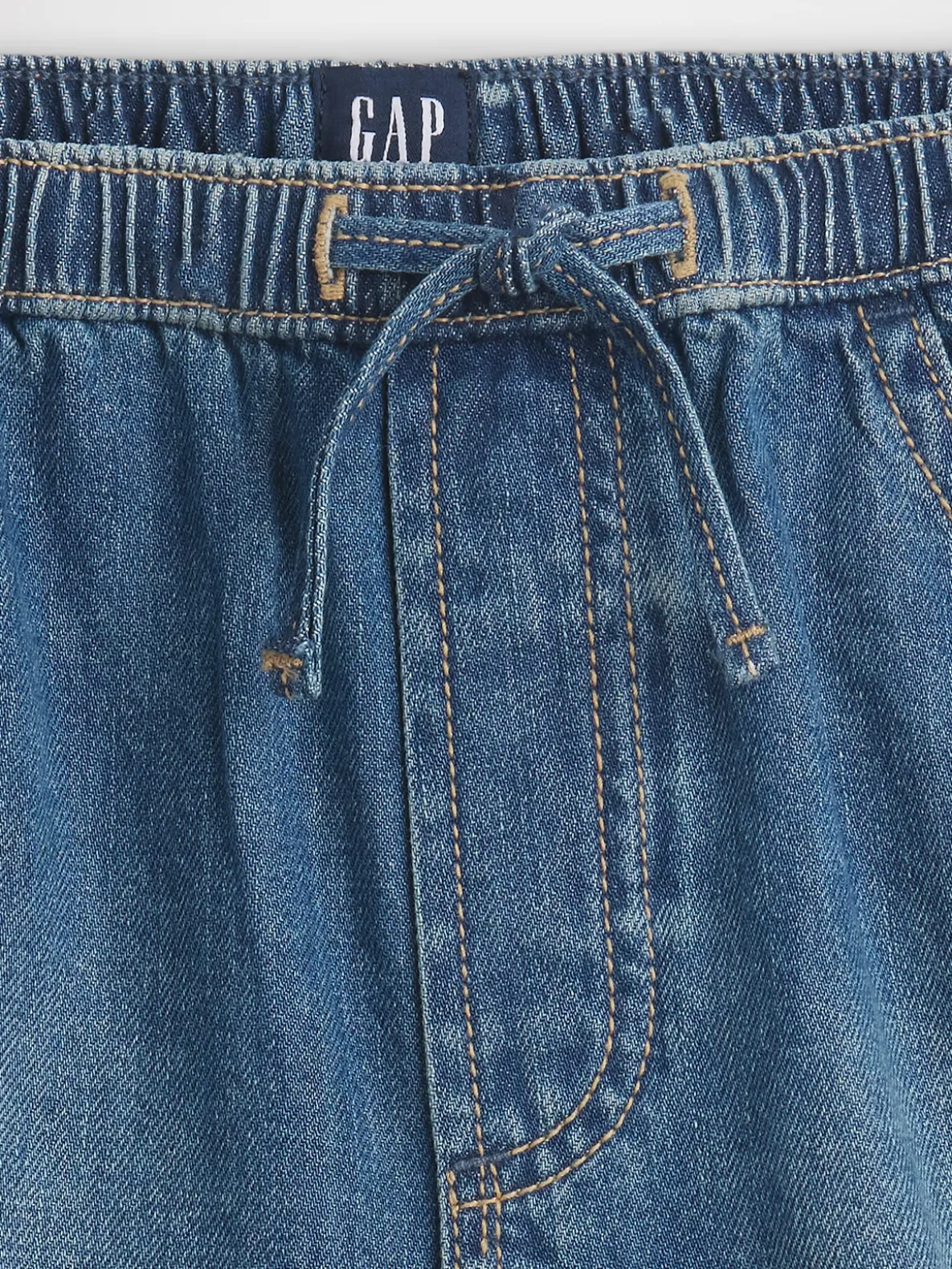 Kids High Rise Denim Easy Dolphin Shorts