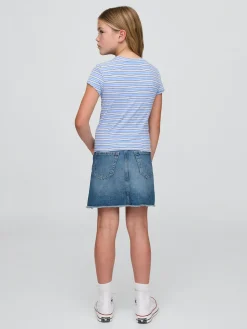 Kids High Rise Denim Skirt