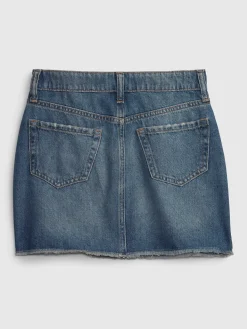 Kids High Rise Denim Skirt