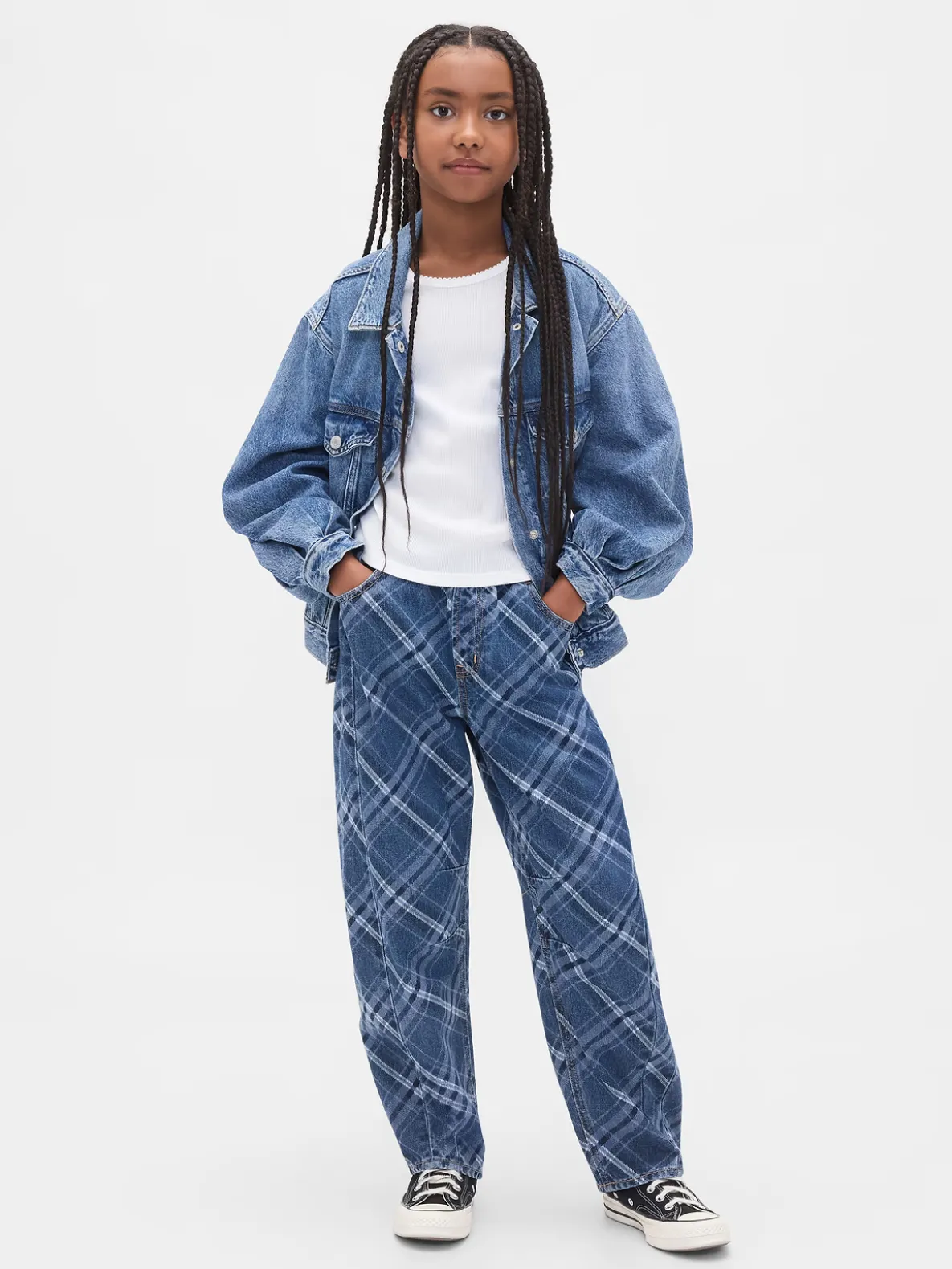 Kids High Rise Easy Barrel Jeans