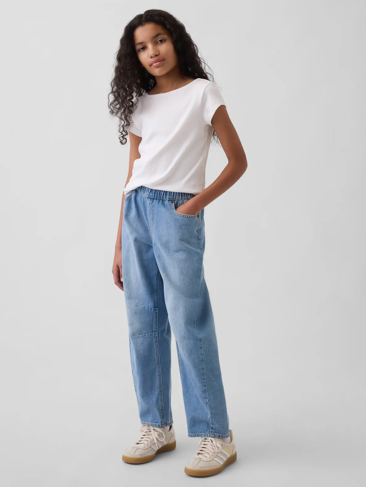 Kids High Rise Easy Barrel Jeans