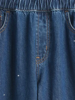 Kids High Rise Rhinestone Easy Barrel Jeans