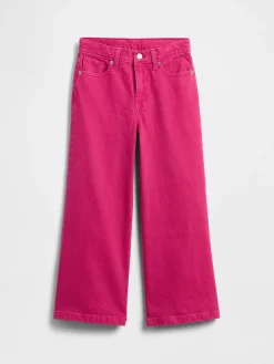 Kids High Rise Stride Wide-Leg Ankle Jeans