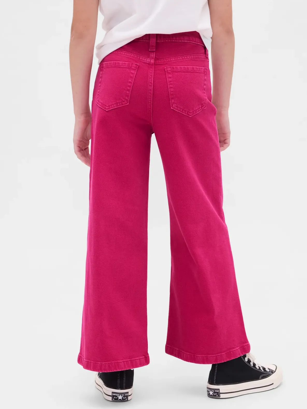 Kids High Rise Stride Wide-Leg Ankle Jeans