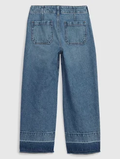 Kids High Rise Stride Wide-Leg Ankle Jeans