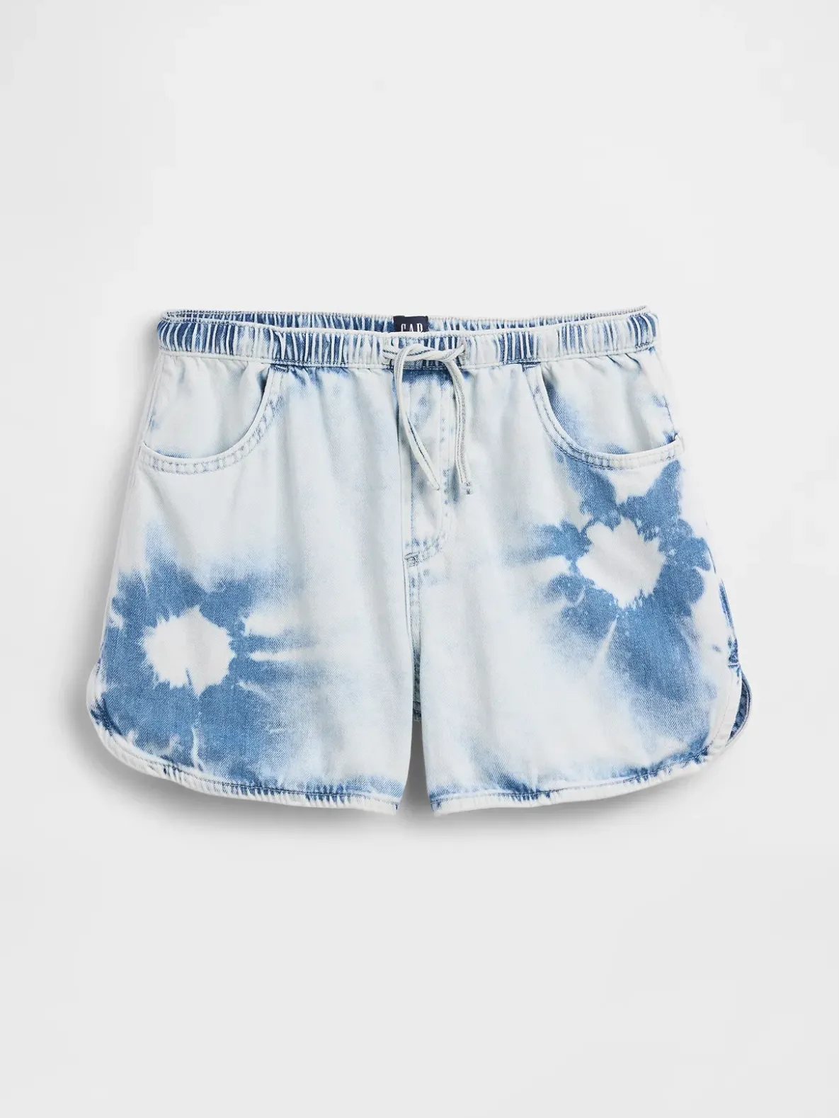 Kids High Rise Tie-Dye Denim Easy Shorts