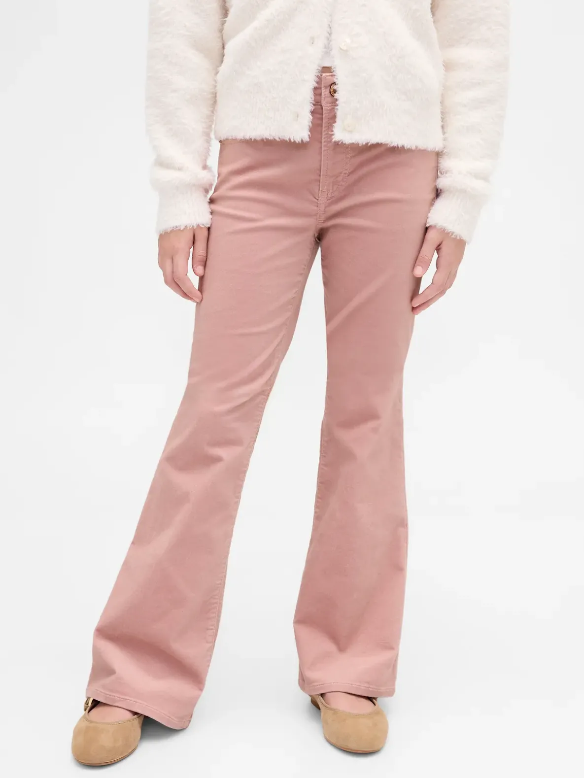 Kids High Rise Velvet '70s Flare Pants