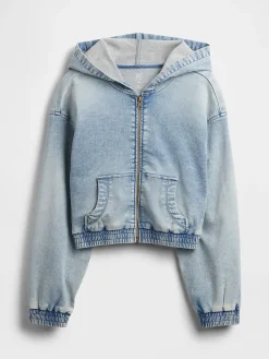 Kids Knit Denim Zip Hoodie