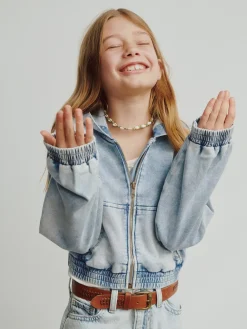 Kids Knit Denim Zip Hoodie