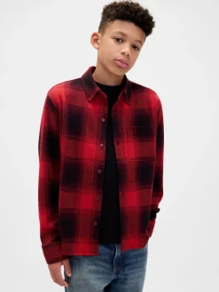 Kids Knit Jersey Plaid Shirt
