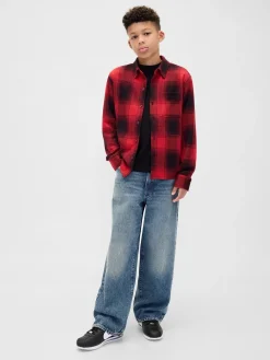 Kids Knit Jersey Plaid Shirt