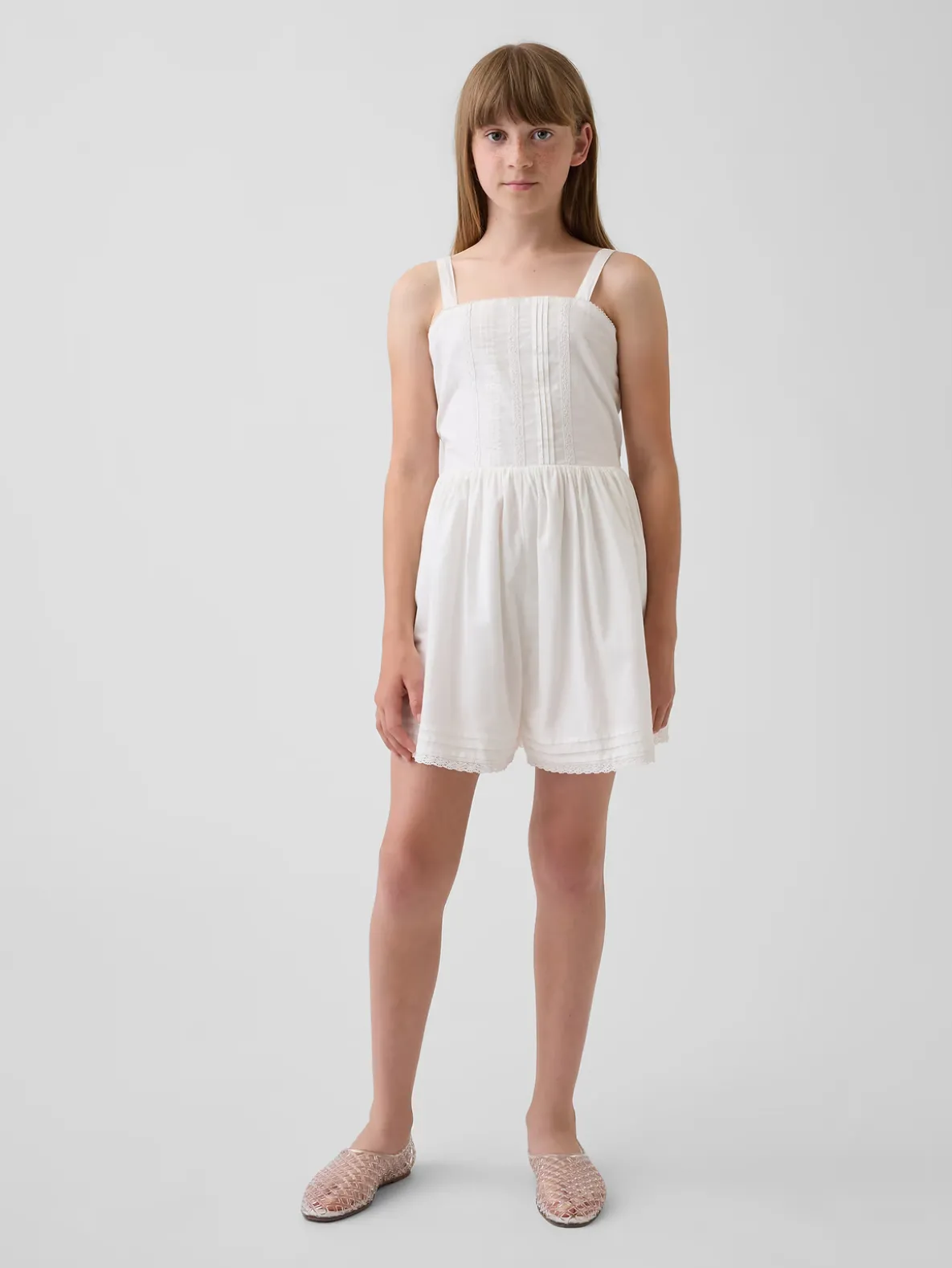 Kids Lace-Trim Romper