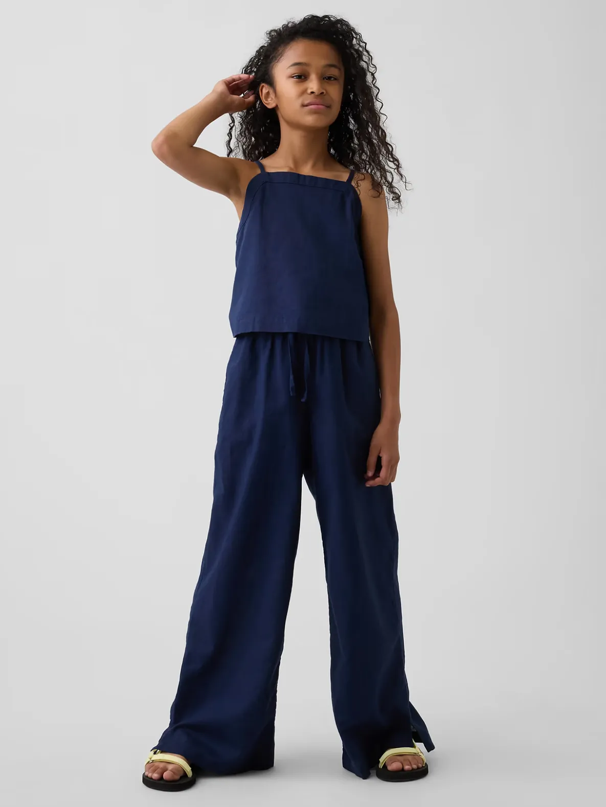 Kids Linen-Cotton Easy Wide-Leg Pants