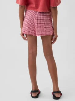 Kids Linen-Cotton Gingham Easy Shorts