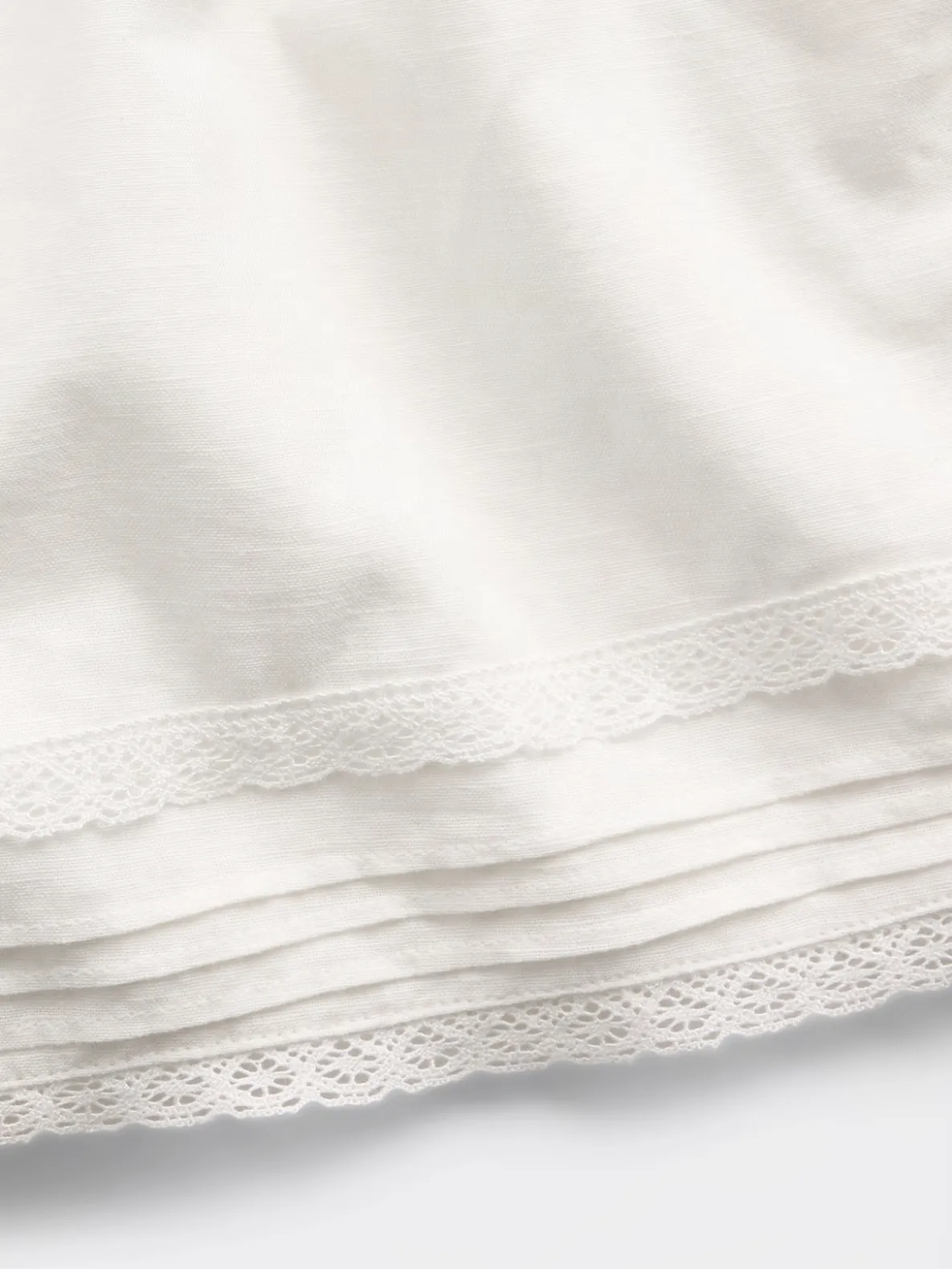 Kids Linen-Cotton Lace-Trim Easy Shorts