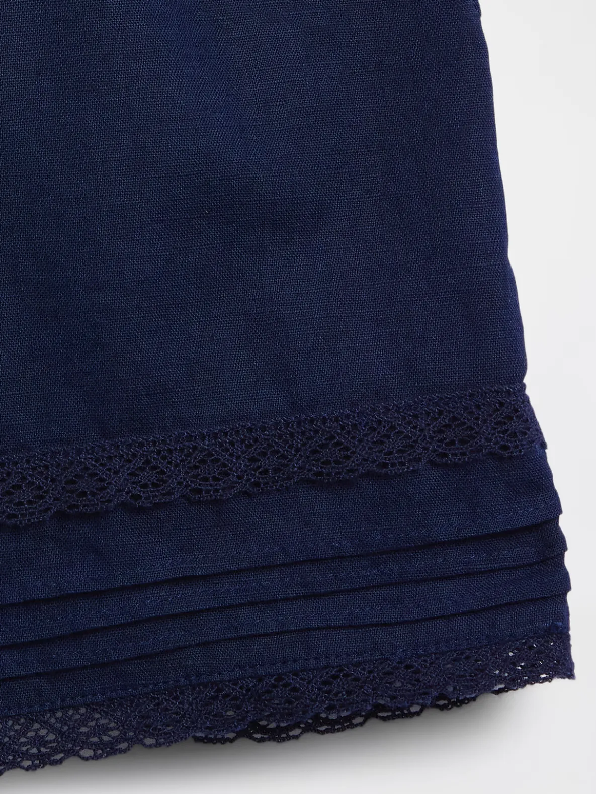Kids Linen-Cotton Lace-Trim Easy Shorts