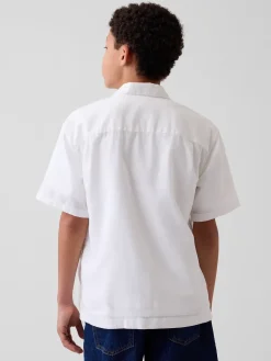 Kids Linen-Cotton Relaxed Vacay Shirt