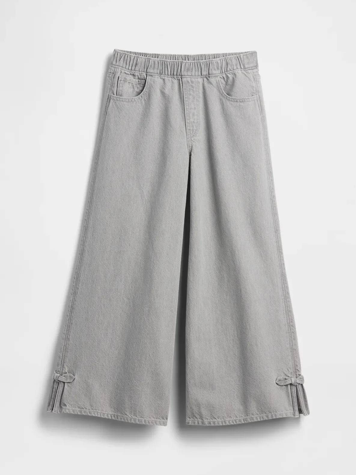 Kids Low Rise Bow Split-Hem Baggy Jeans
