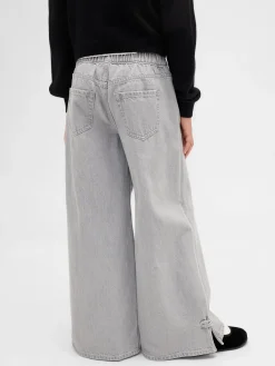 Kids Low Rise Bow Split-Hem Baggy Jeans