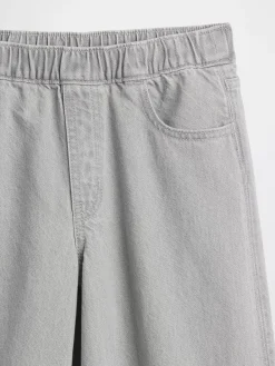 Kids Low Rise Bow Split-Hem Baggy Jeans