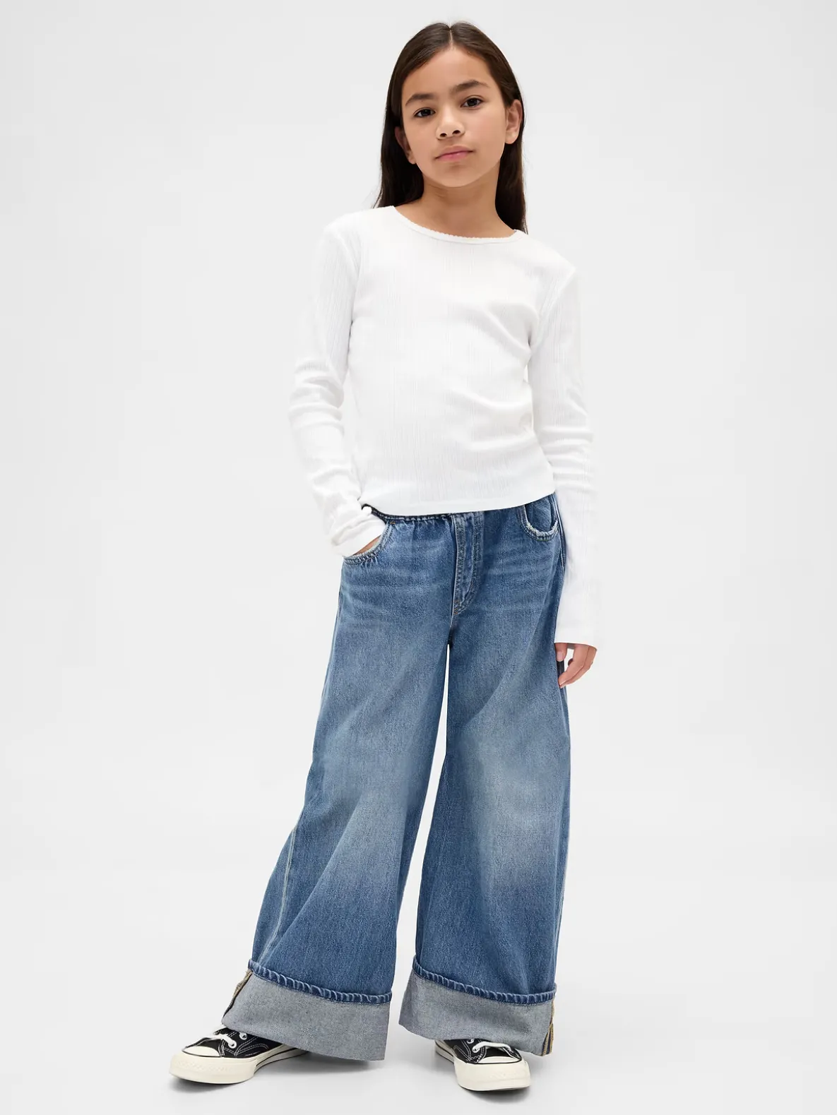 Kids Low Rise Easy Wide-Leg Baggy Jeans