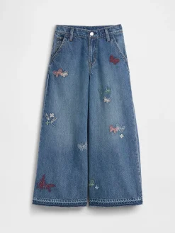 Kids Low Rise Embroidered Baggy Jeans
