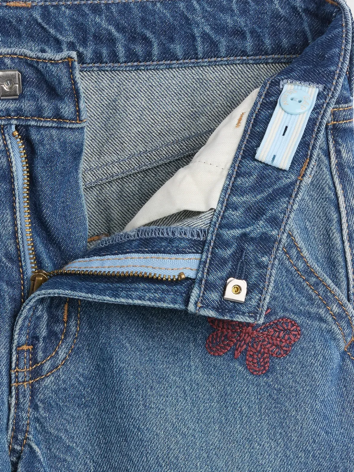 Kids Low Rise Embroidered Baggy Jeans