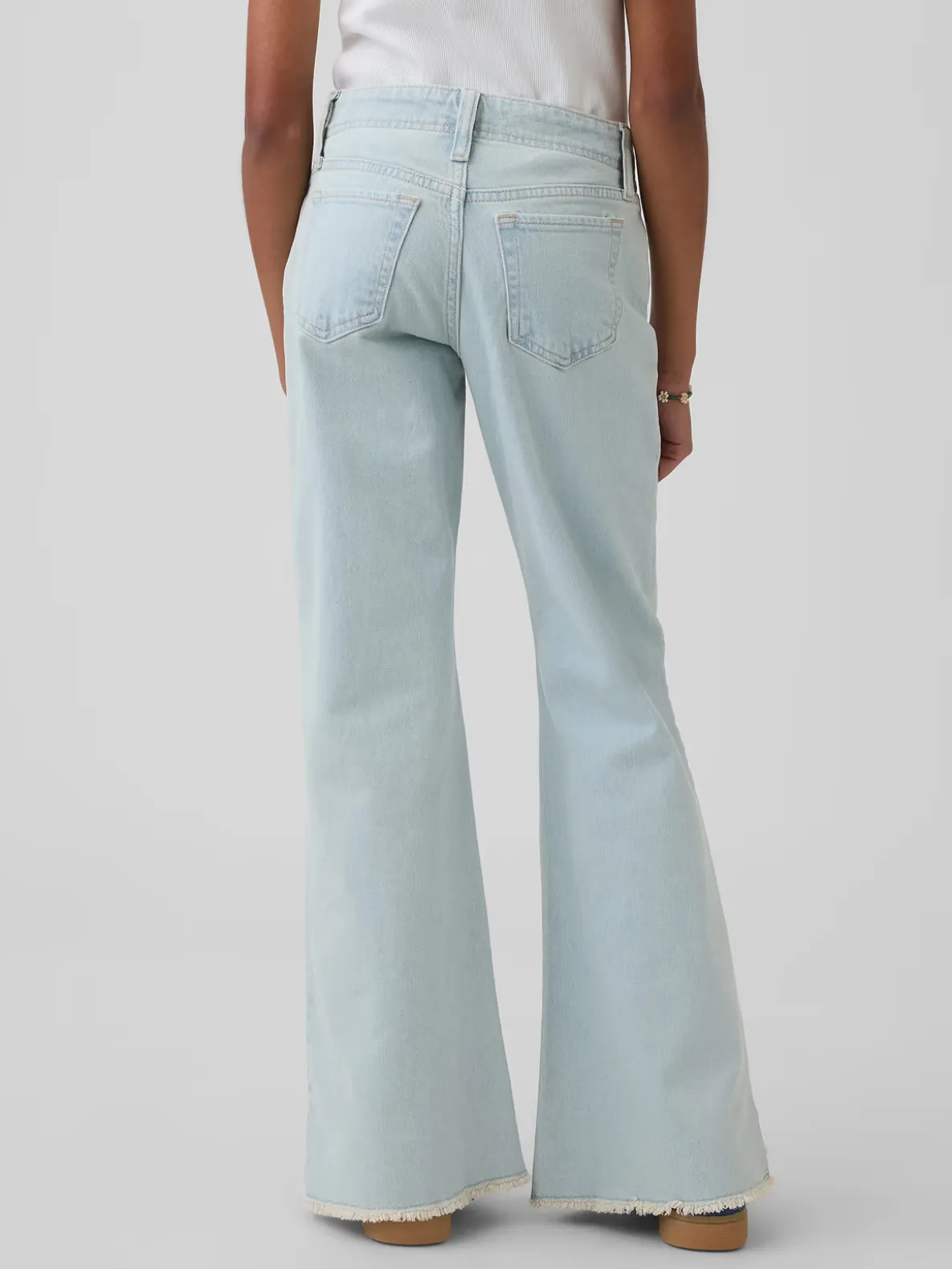 Kids Low Rise Lace-Up Relaxed Flare Jeans