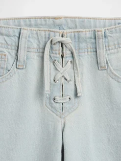 Kids Low Rise Lace-Up Relaxed Flare Jeans