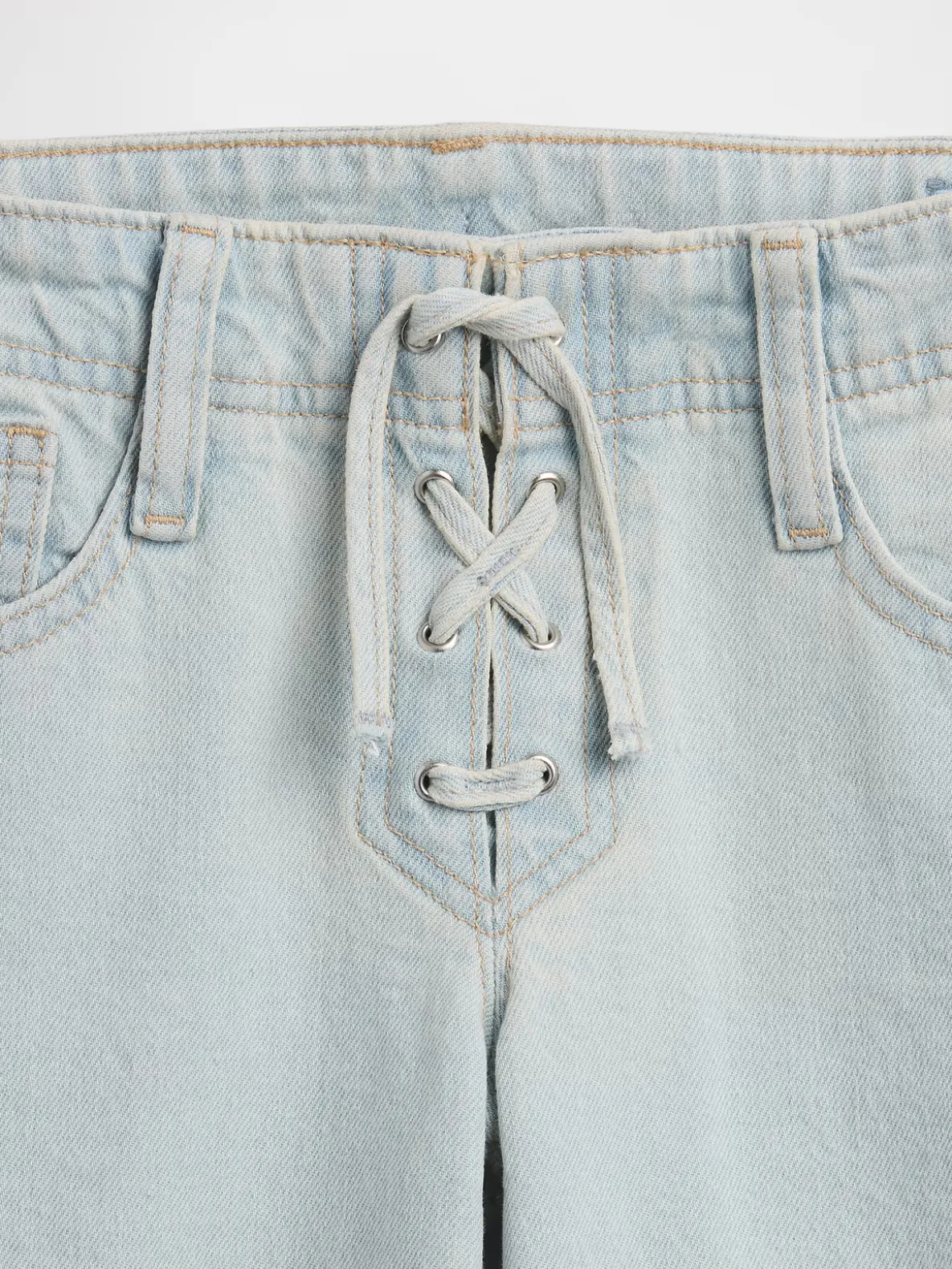 Kids Low Rise Lace-Up Relaxed Flare Jeans