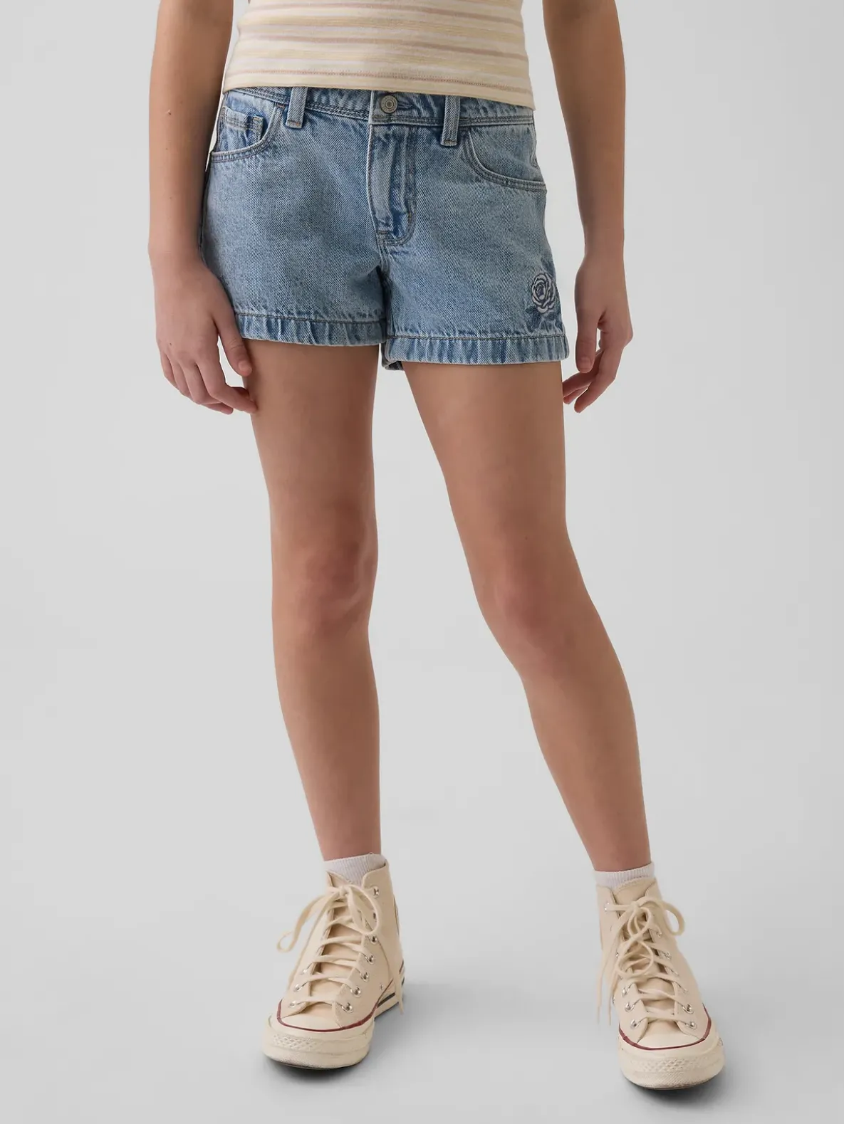 Kids Low Rise Stride Denim Shorts