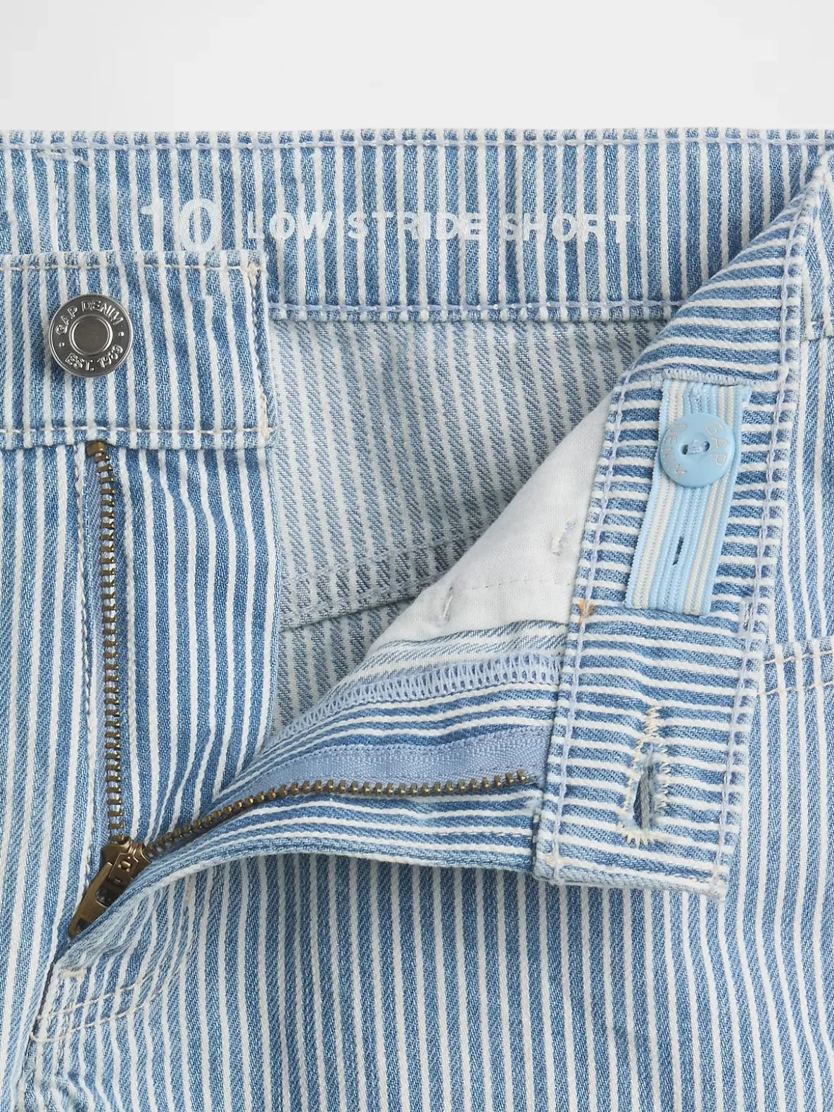 Kids Low Rise Stride Denim Stripe Shorts