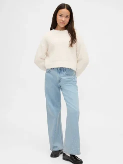 Kids Low Rise Stride Rhinestone Wide-Leg Jeans