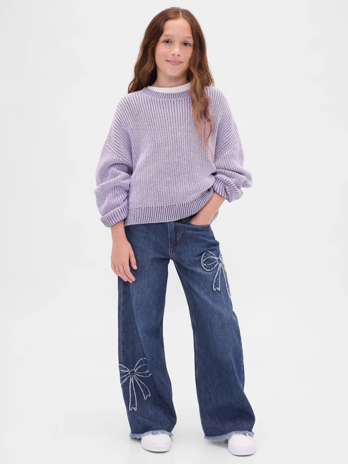Kids Low Rise Stride Wide-Leg Jeans