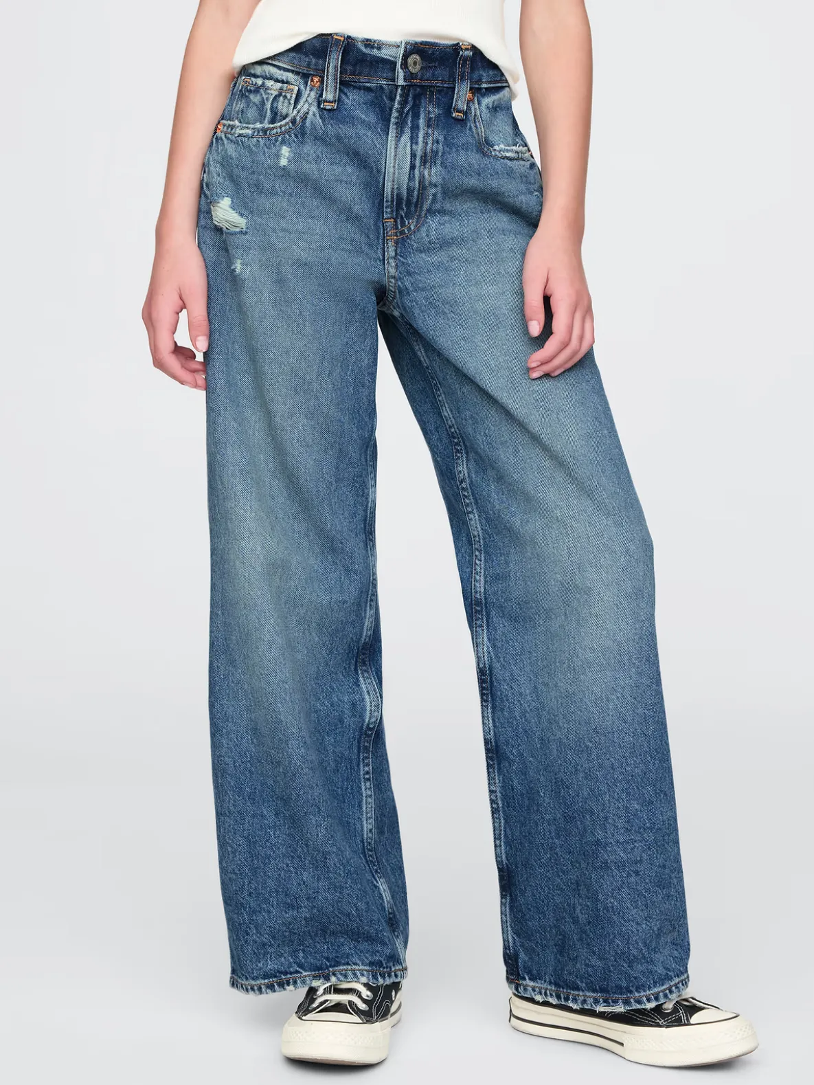 Kids Low Rise Stride Wide-Leg Jeans