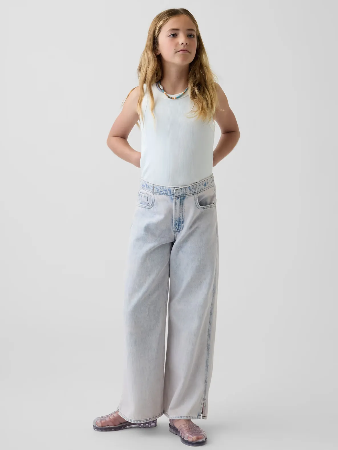 Kids Low Rise Stride Wide-Leg Jeans
