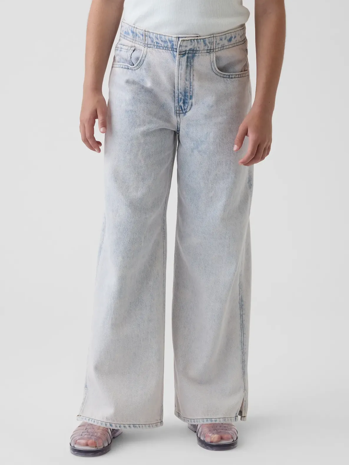 Kids Low Rise Stride Wide-Leg Jeans