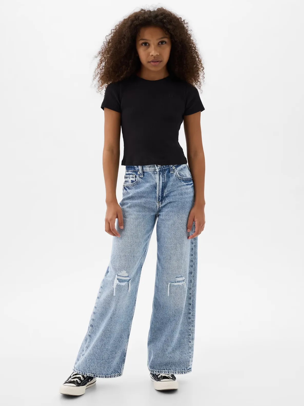 Kids Low Rise Stride Wide-Leg Jeans