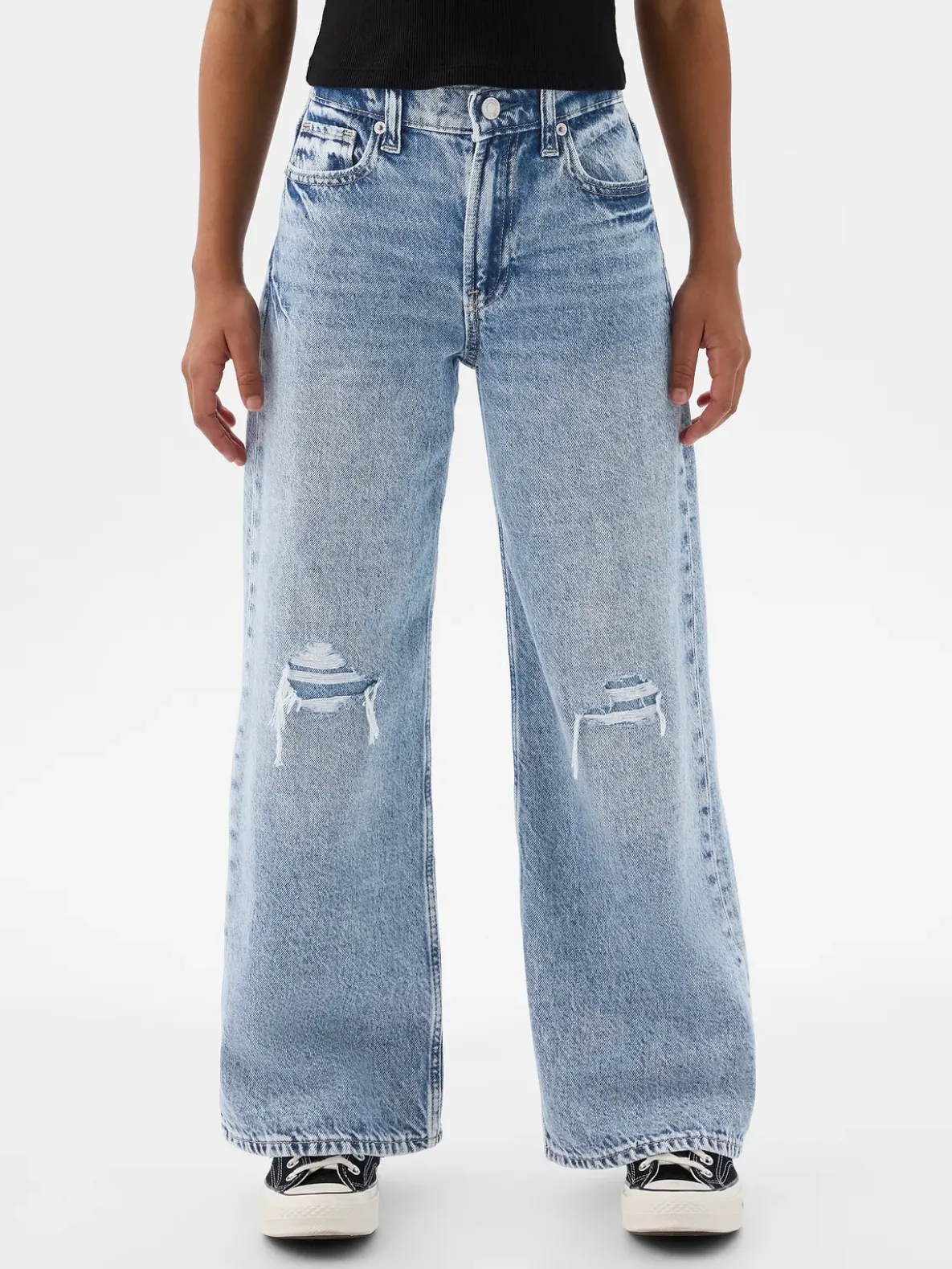Kids Low Rise Stride Wide-Leg Jeans