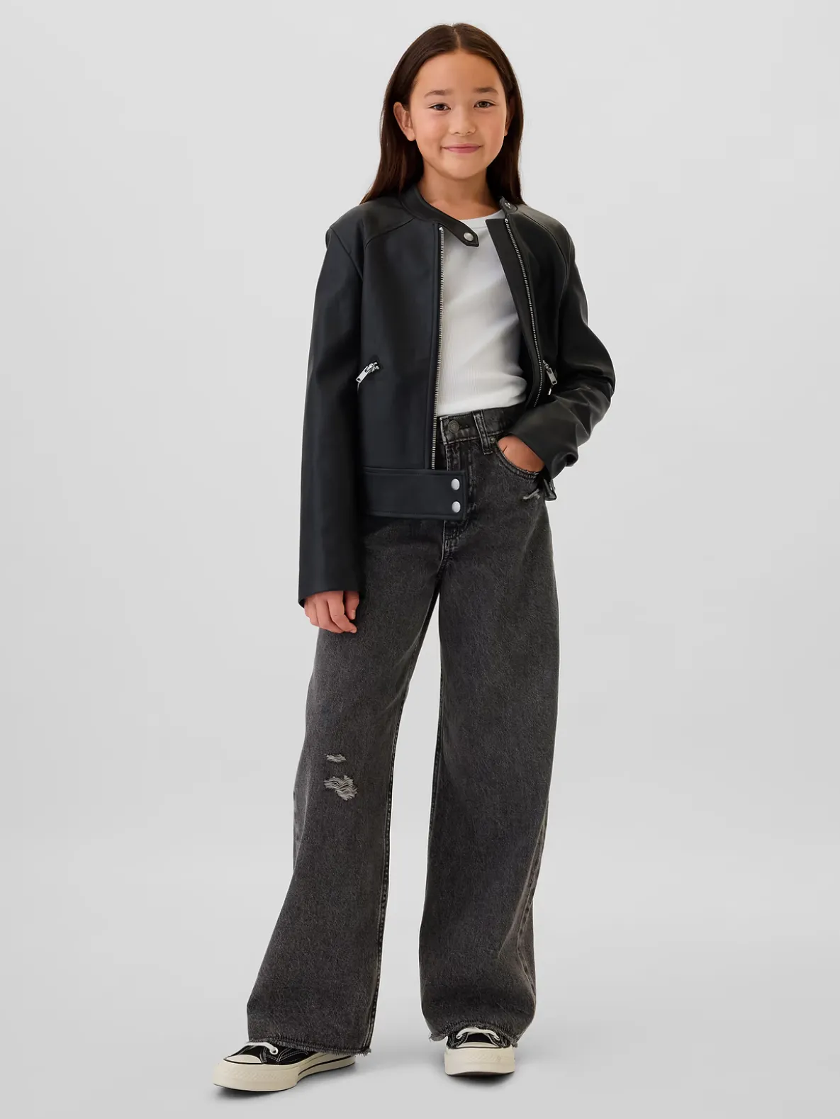 Kids Low Rise Stride Wide-Leg Jeans