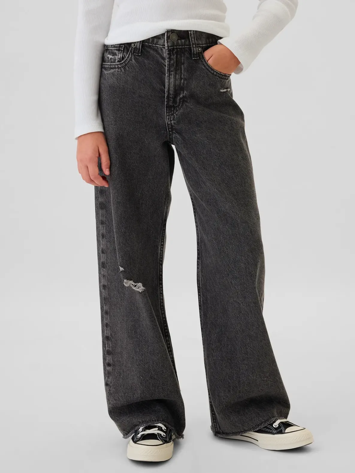 Kids Low Rise Stride Wide-Leg Jeans