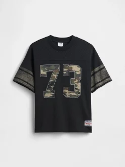 Kids Mesh Oversized Graphic Jersey T-Shirt
