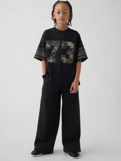 Kids Mesh Oversized Graphic Jersey T-Shirt
