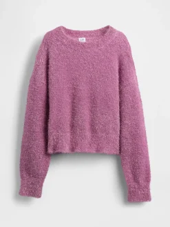 Kids Metallic Eyelash Crewneck Sweater