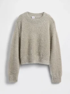 Kids Metallic Eyelash Crewneck Sweater