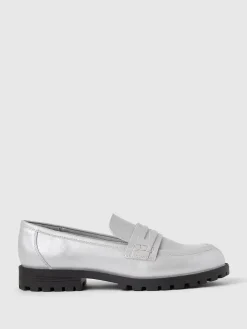 Kids Metallic Loafers