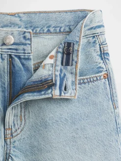 Kids Mid Rise Longline Denim Shorts